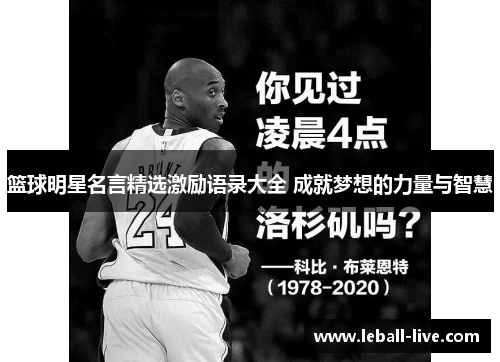 篮球明星名言精选激励语录大全 成就梦想的力量与智慧